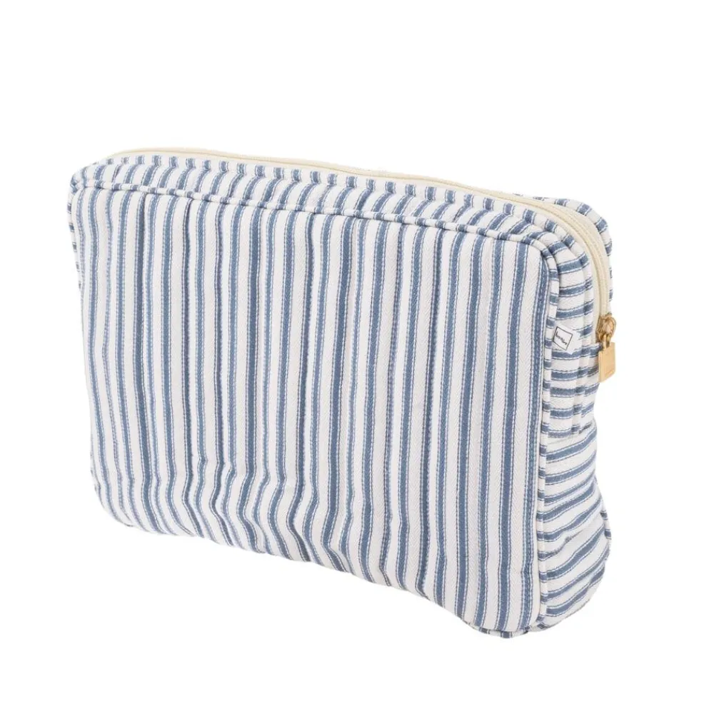 Bon Dep Oppbevaring|Pouch Big Ticking Stripe Blue