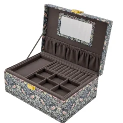 Bon Dep Oppbevaring|Smykkeskrin|Smykkeskrin Square Liberty Strawberry Thief Black