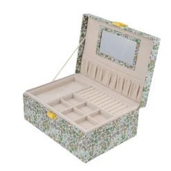 Bon Dep Oppbevaring|Smykkeskrin|Smykkeskrin Square Liberty Poppy & Daisy Teal