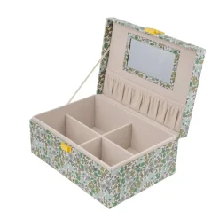 Bon Dep Oppbevaring|Smykkeskrin|Smykkeskrin Square Liberty Poppy & Daisy Teal