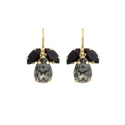 Caroline Svedbom Øredobber|Petite Timo Earrings Gold Black Diamond Jet