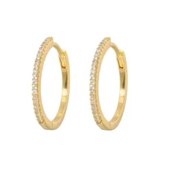 Emilia by Bon Dep Øredobber|Emilia Large Slim Hoops White