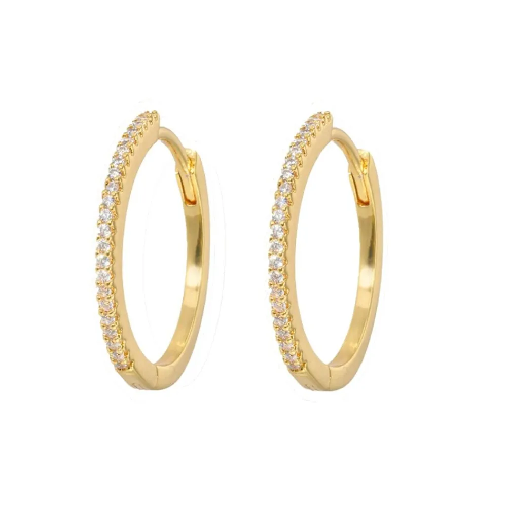 Emilia by Bon Dep Øredobber|Emilia Large Slim Hoops White