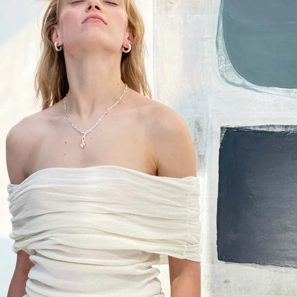 Emilia by Bon Dep Øredobber|Emilia Medium Chunky Hoops Silver