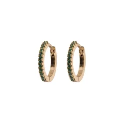 Emilia by Bon Dep Øredobber|Emilia Medium Hoops Green