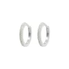 Emilia by Bon Dep Øredobber|Emilia Medium Hoops Silver White