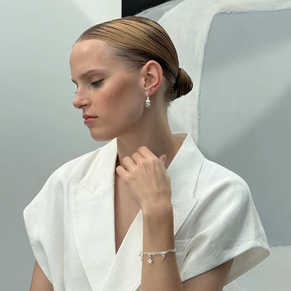 Emilia by Bon Dep Øredobber|Emilia Medium Silver Hoops