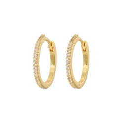 Emilia by Bon Dep Øredobber|Emilia Medium Slim Hoops White