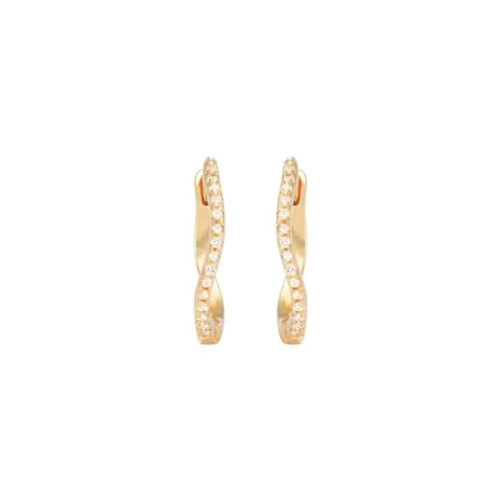 Emilia by Bon Dep Øredobber|Emilia Medium Wavy Hoops White