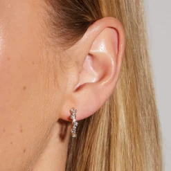 Emilia by Bon Dep Øredobber|Emilia Mixed Hoops White