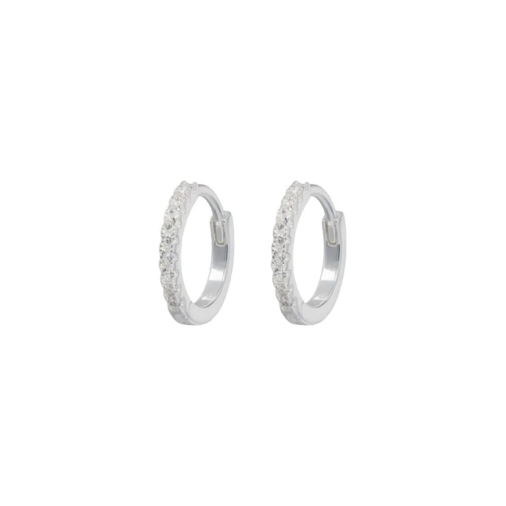 Emilia by Bon Dep Øredobber|Emilia Small Hoops Silver White