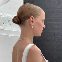 Emilia by Bon Dep Øredobber|Emilia Small Hoops Silver White