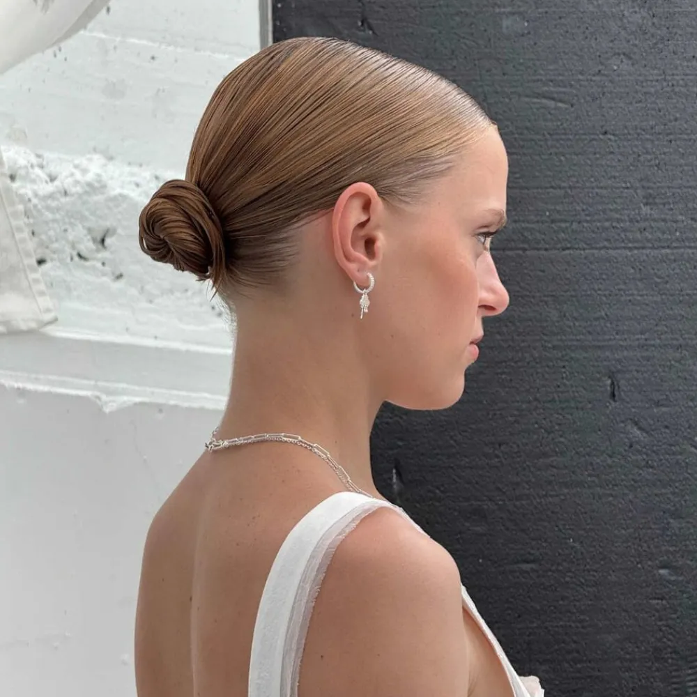 Emilia by Bon Dep Øredobber|Emilia Small Hoops Silver White