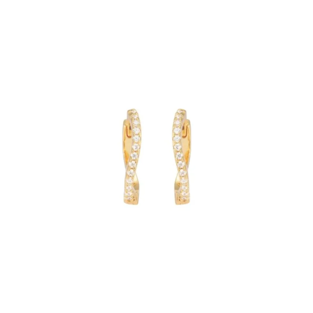 Emilia by Bon Dep Øredobber|Emilia Small Wavy Hoops White