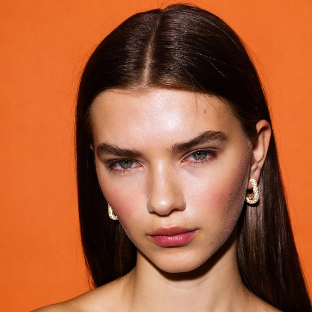 Emilia by Bon Dep Øredobber|Emilia Square Chunky Hoops White